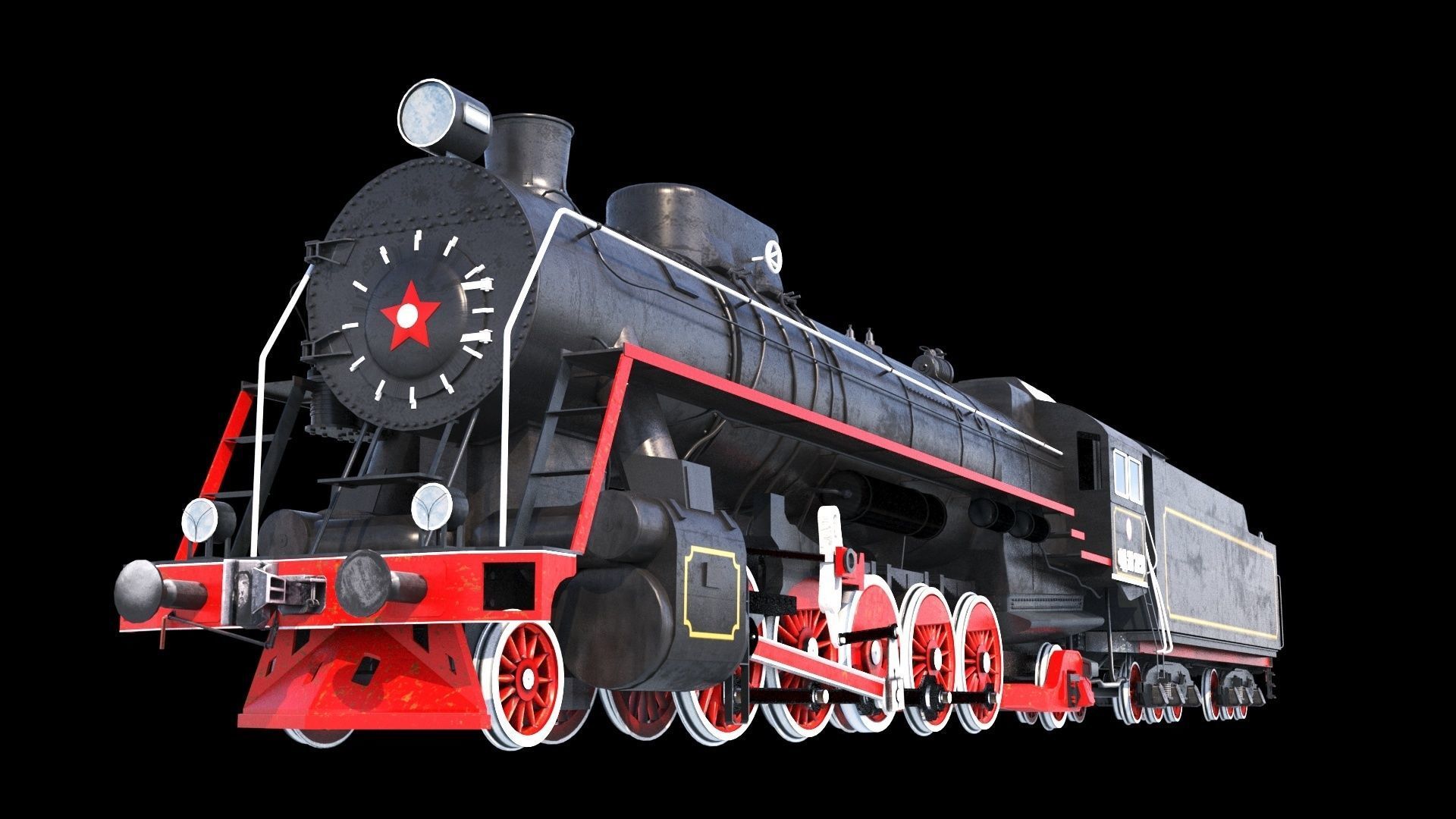 Soviet Locomotive FD 20 3D model_8