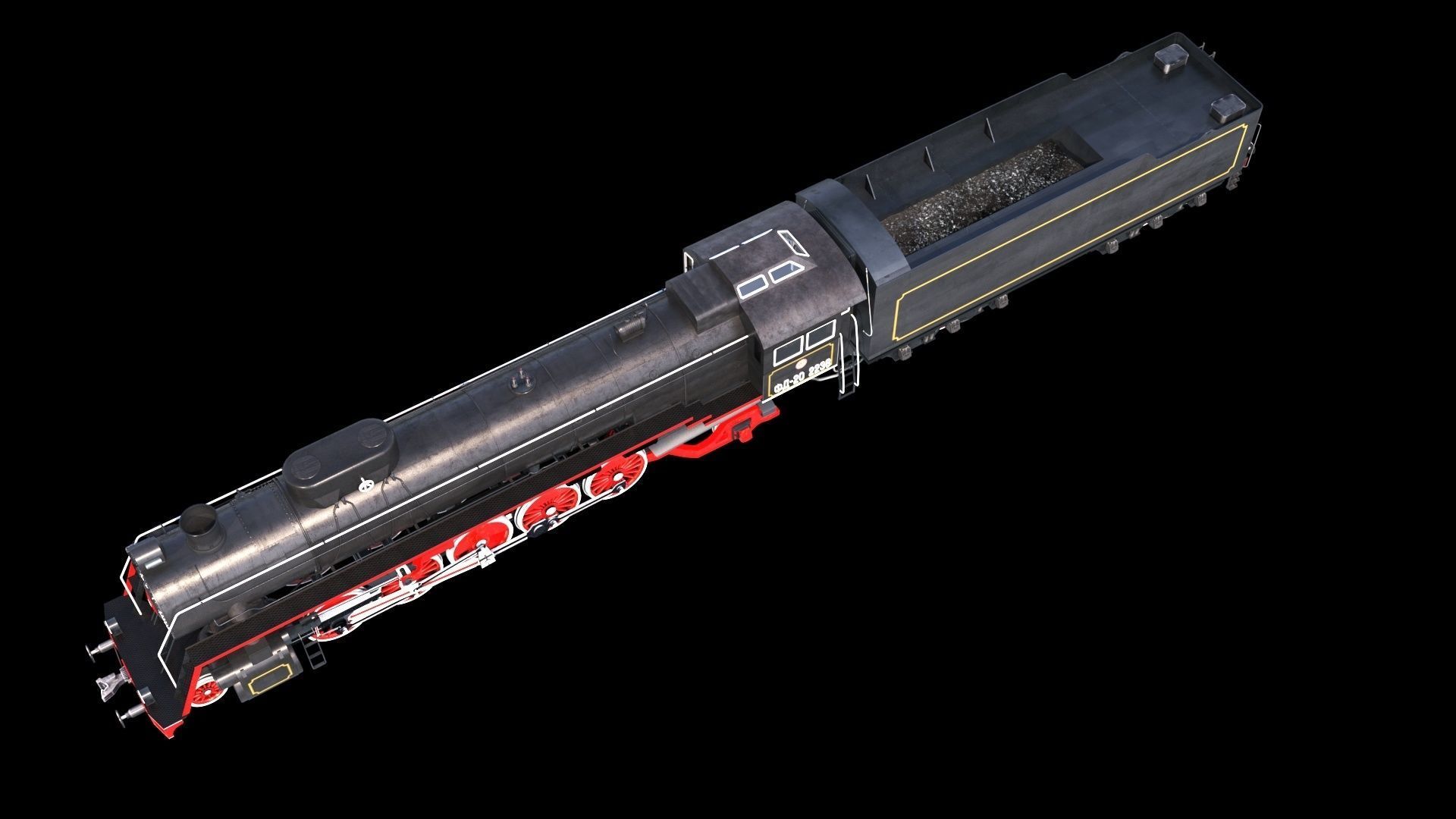 Soviet Locomotive FD 20 3D model_9