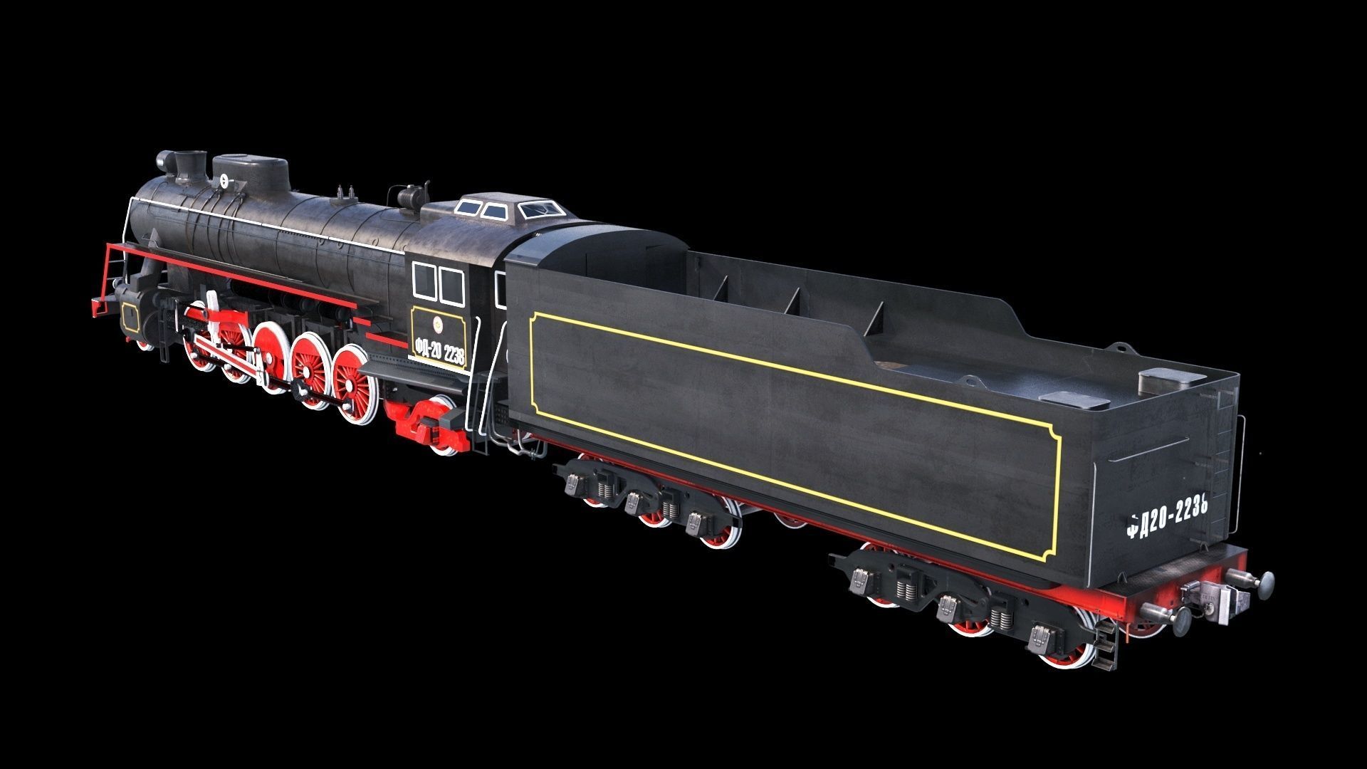 Soviet Locomotive FD 20 3D model_2