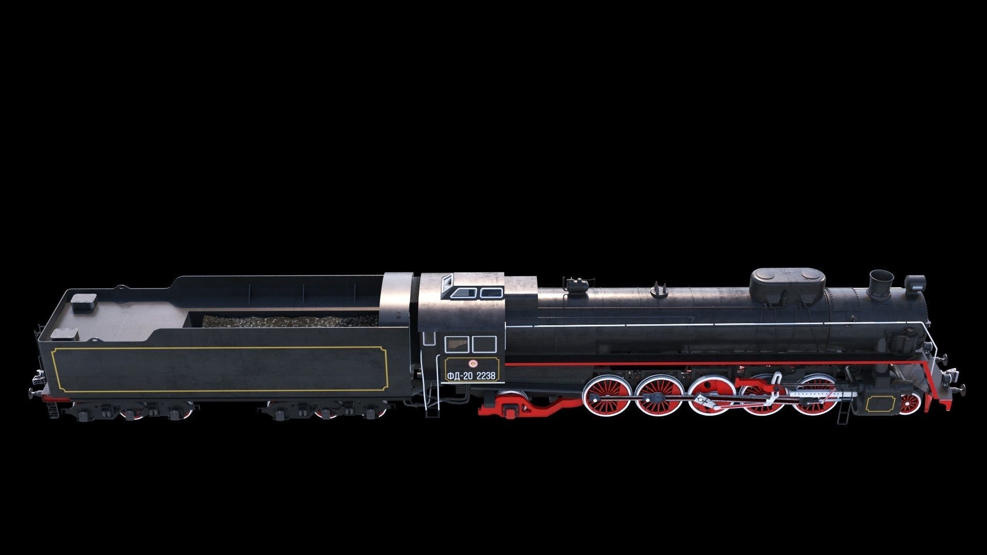 Soviet Locomotive FD 20 3D model_4