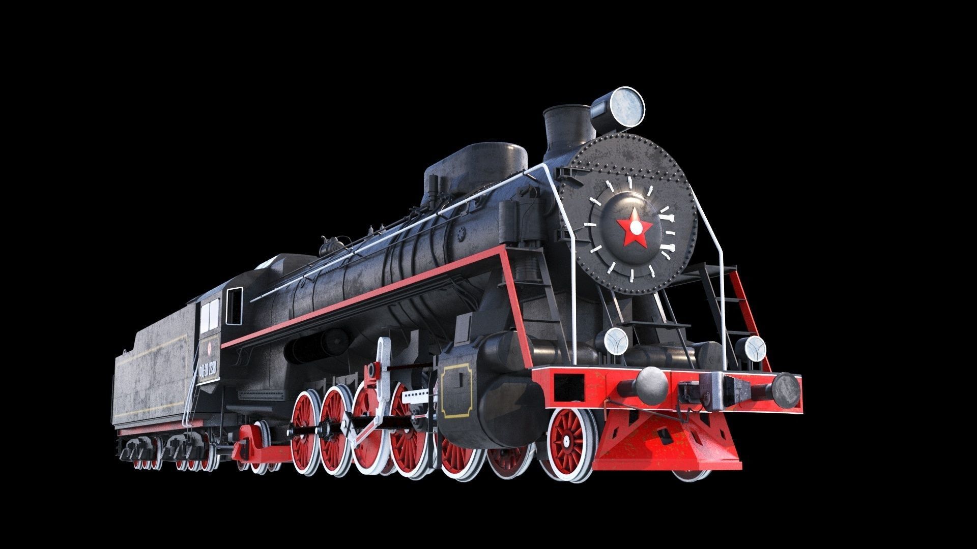 Soviet Locomotive FD 20 3D model_6