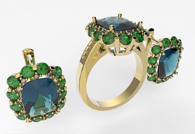 Model 106 Ring and Earrings 3D print model
