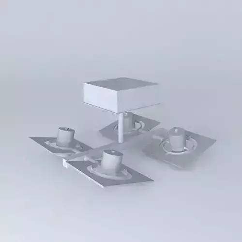 4 Spots metal box with three lights