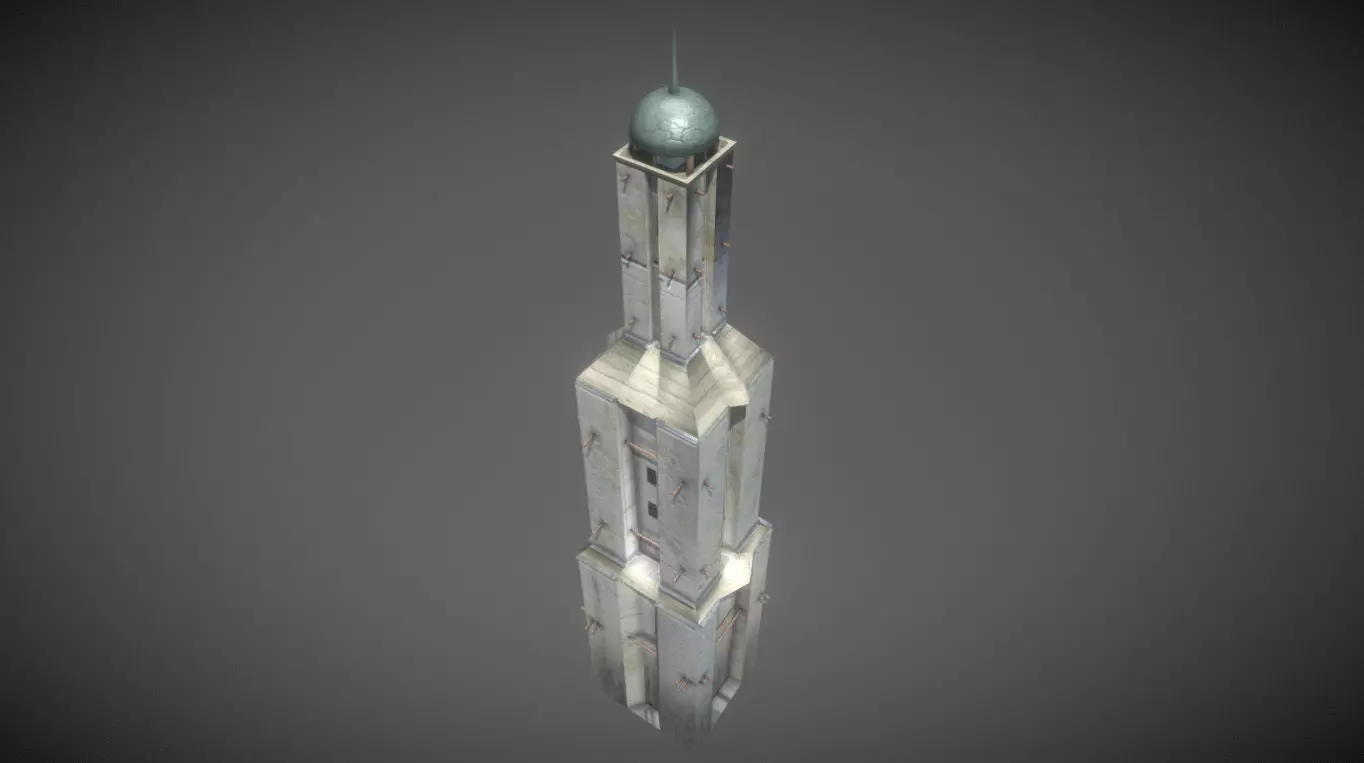 Tower futuristic 3D model_0