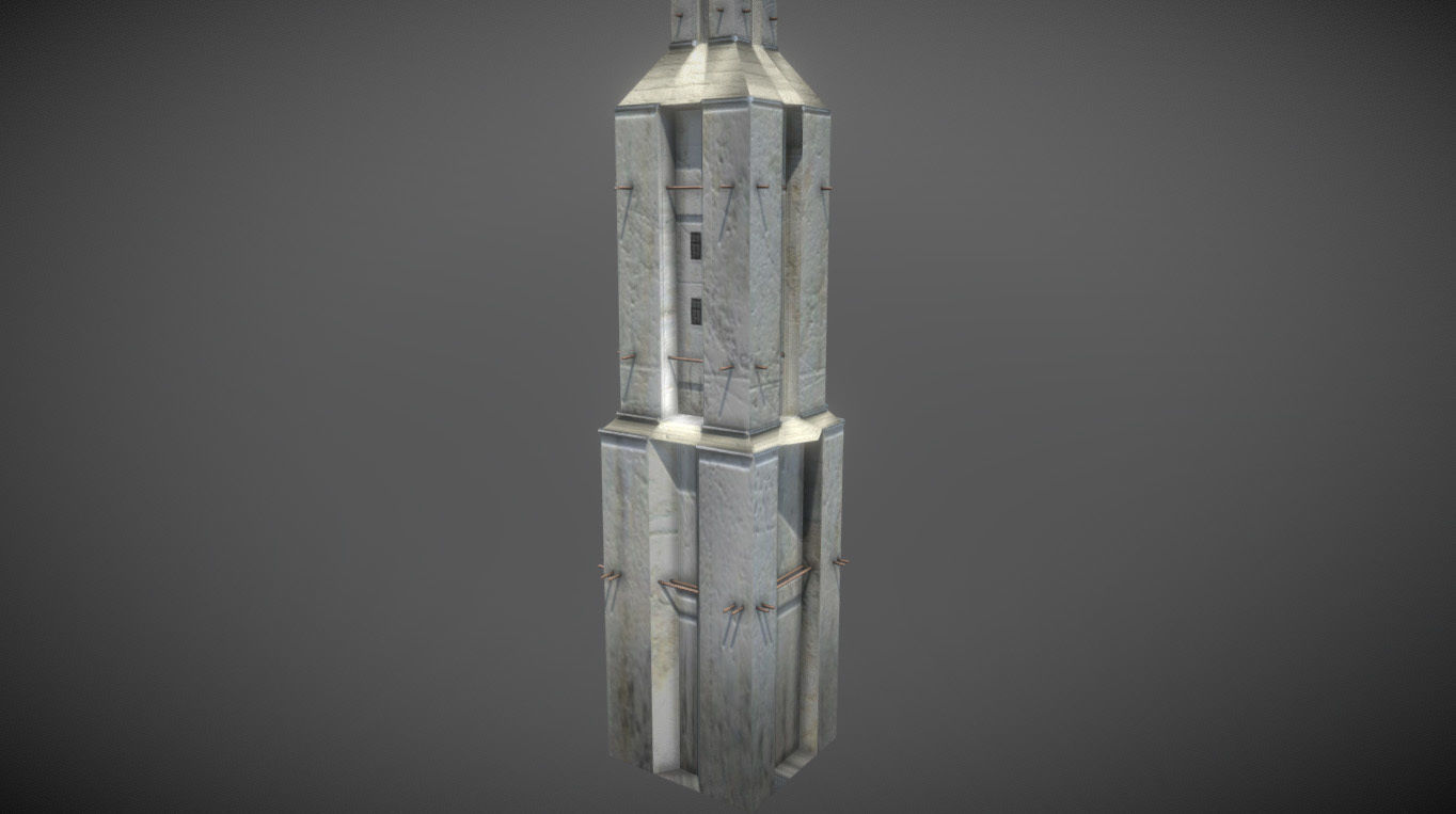 Tower futuristic 3D model_2