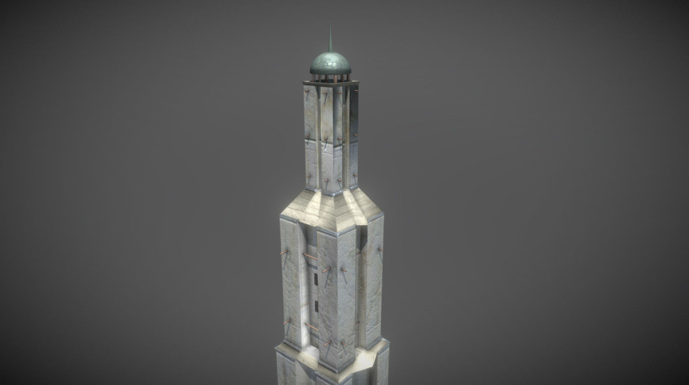 Tower futuristic 3D model_1