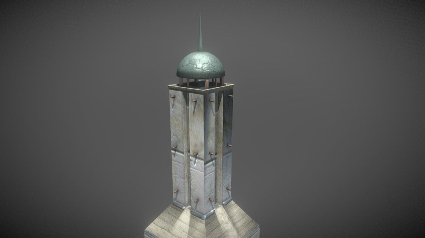Tower futuristic 3D model_3