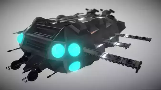 Carrier Spaceship Free low-poly 3D model
