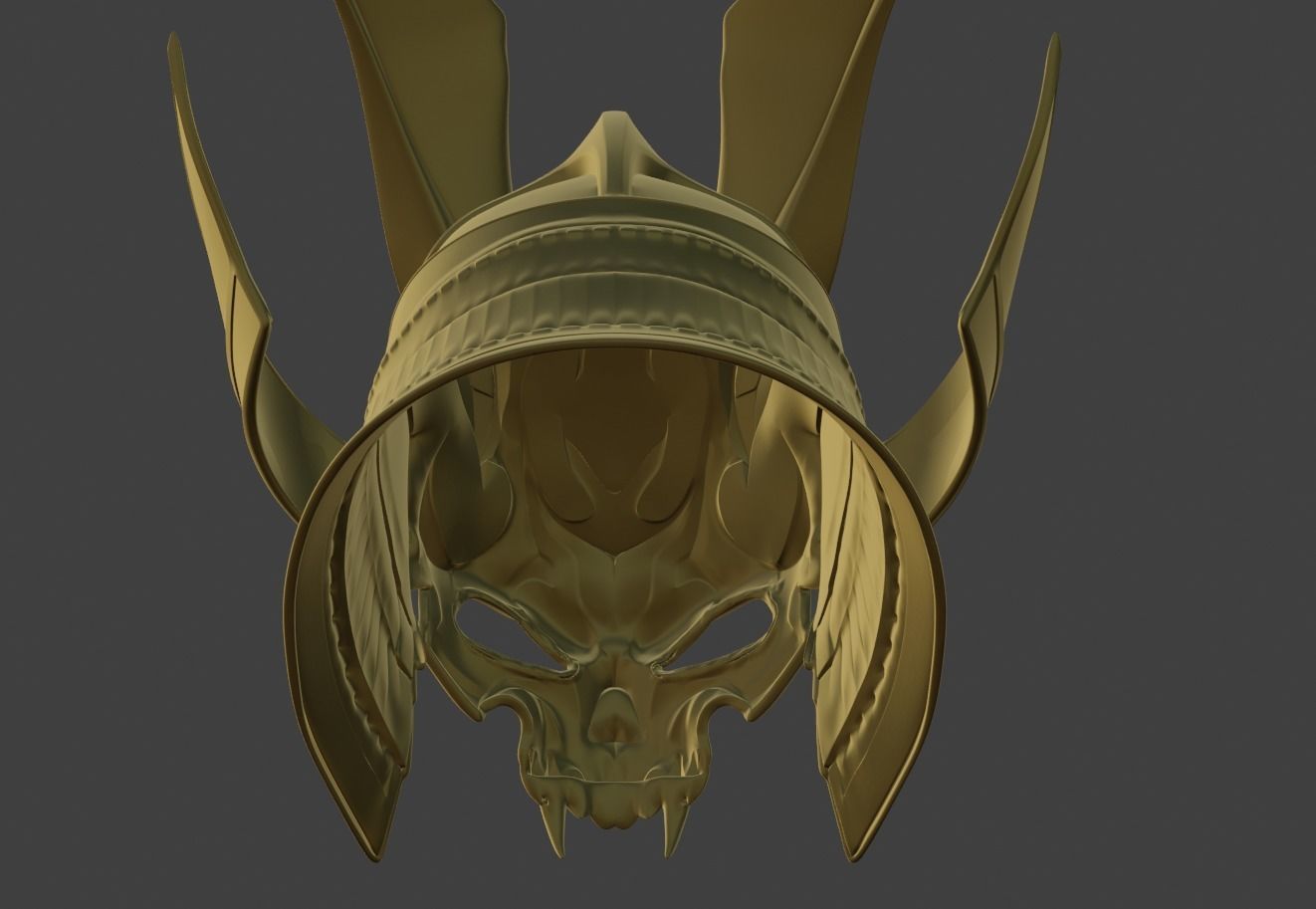 Emperor Shao Kahn samurai helmet for face from Mortal Kombat 11 3D print model_9