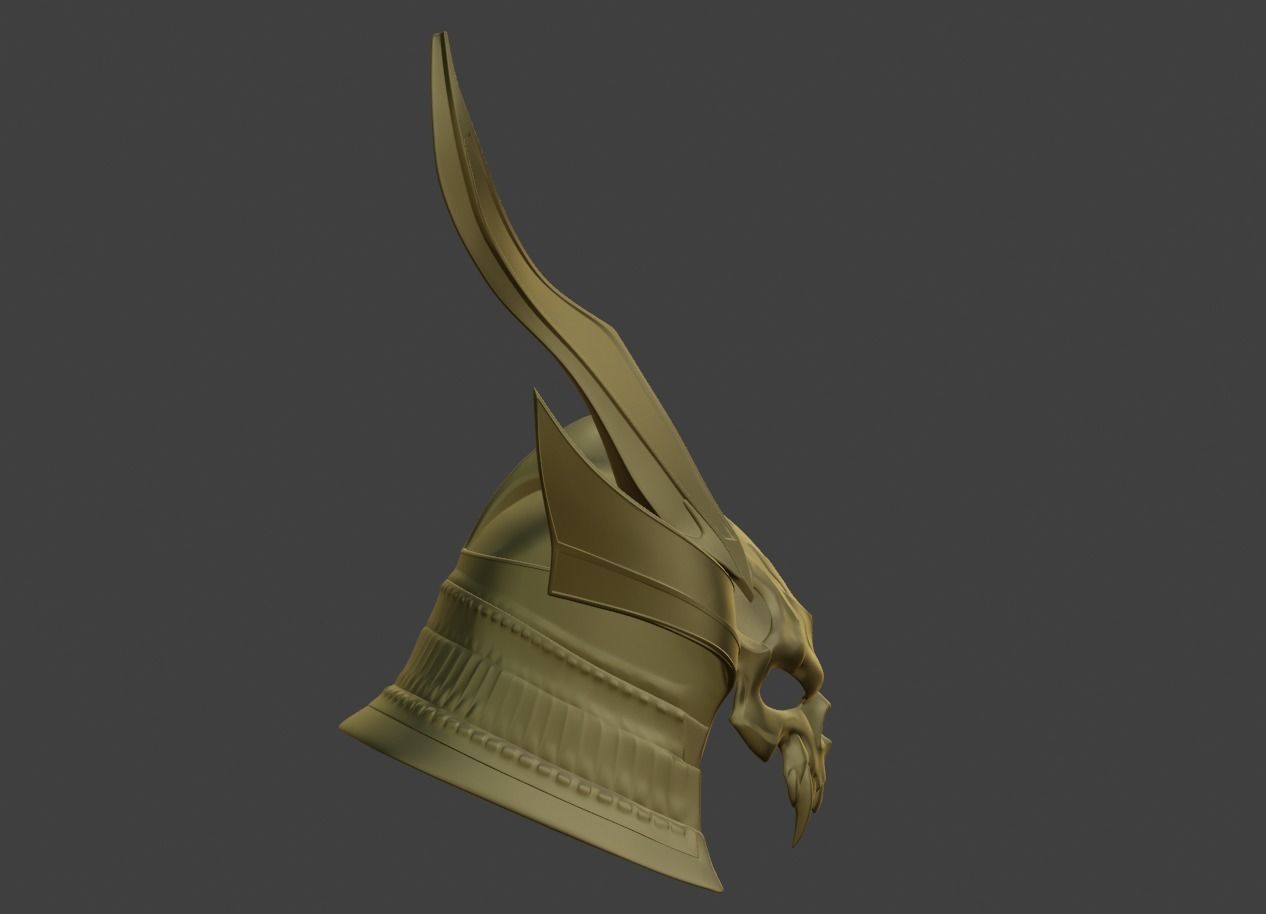 Emperor Shao Kahn samurai helmet for face from Mortal Kombat 11 3D print model_7