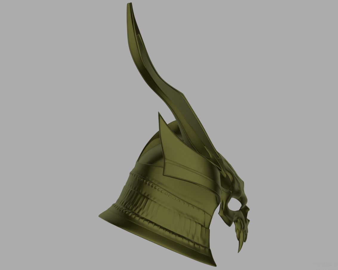 Emperor Shao Kahn samurai helmet for face from Mortal Kombat 11 3D print model_16