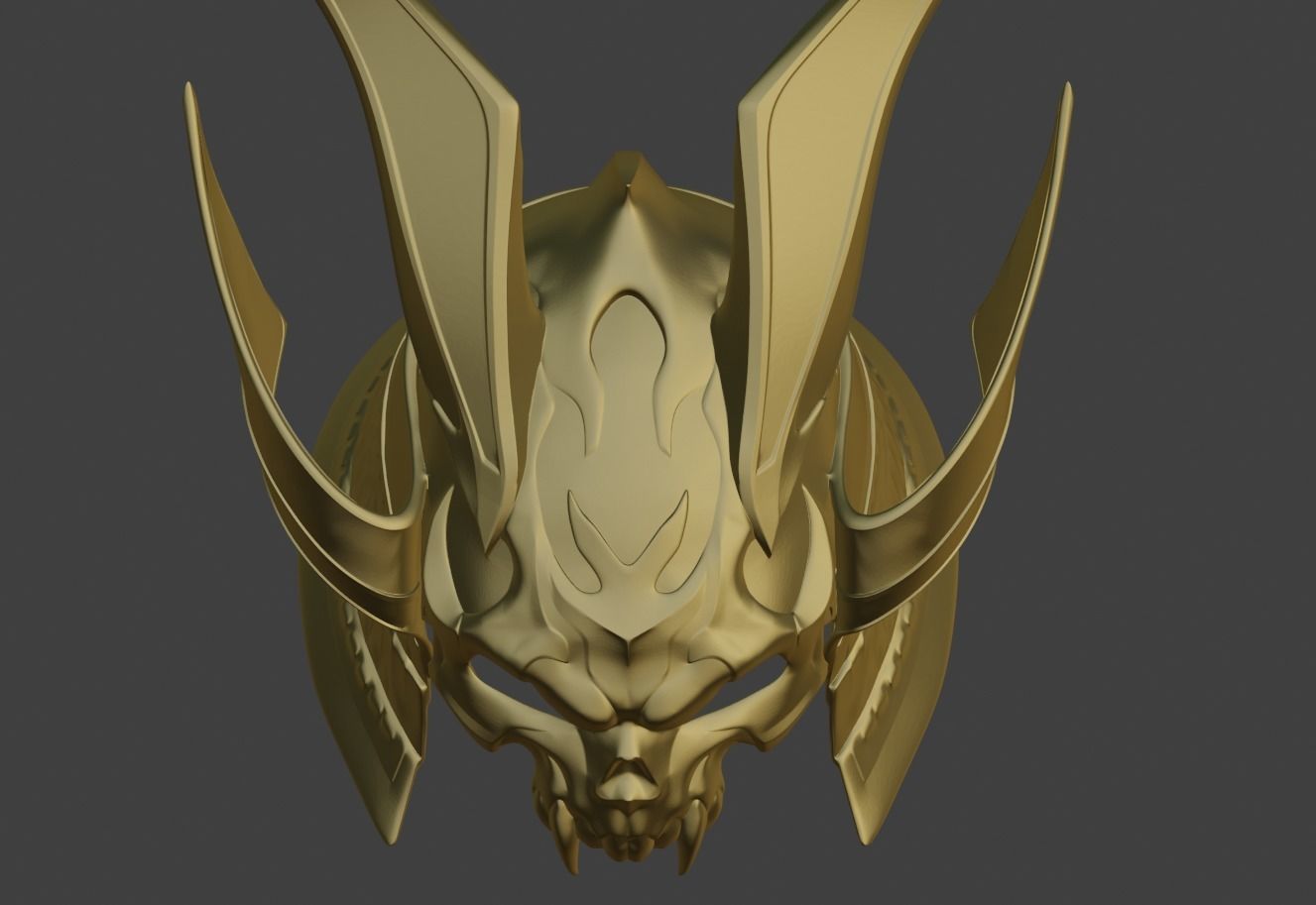 Emperor Shao Kahn samurai helmet for face from Mortal Kombat 11 3D print model_6