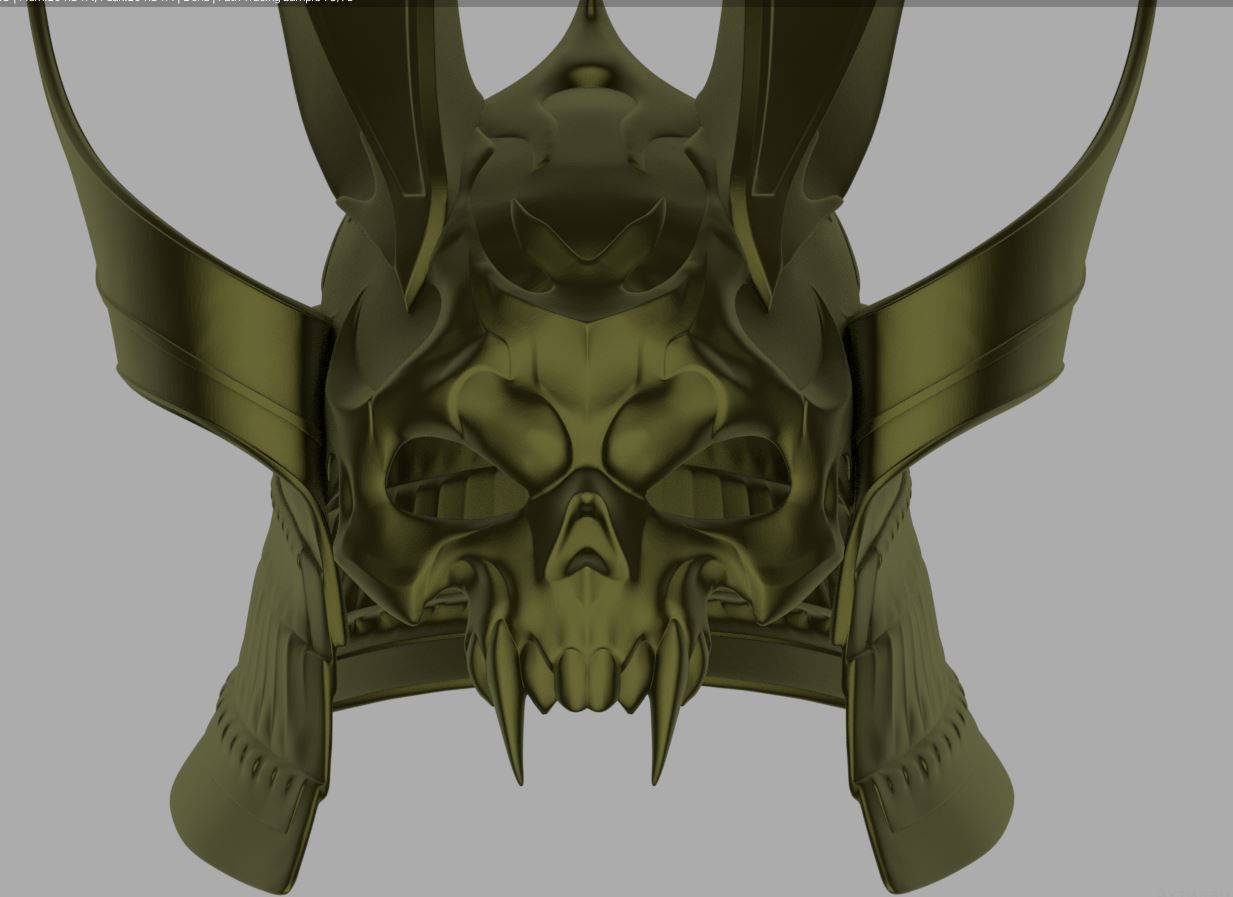 Emperor Shao Kahn samurai helmet for face from Mortal Kombat 11 3D print model_14