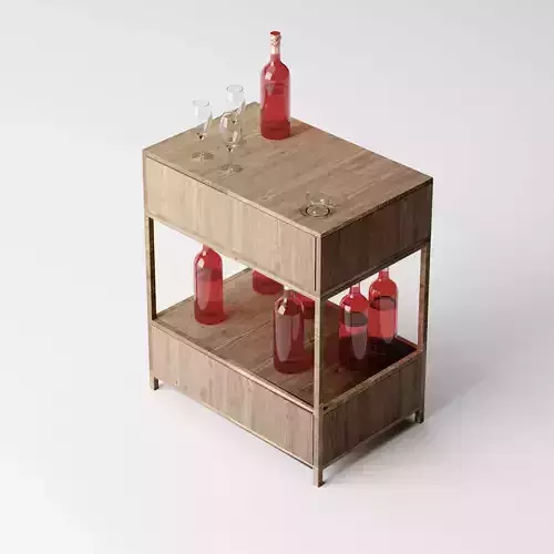 Wine Sidetable - Living Room Furniture 02 3D model