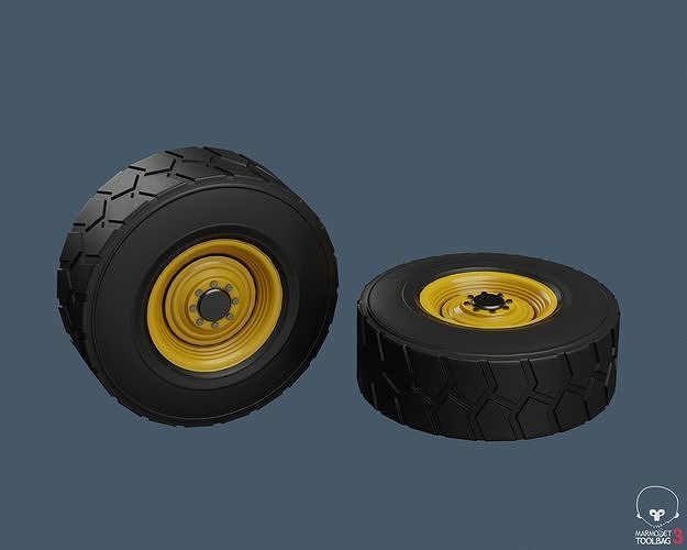 Truck tractor wheels 12 variations Low-poly 3D model 3