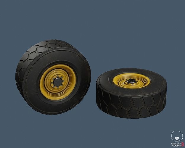 Truck tractor wheels 12 variations Low-poly 3D model 7