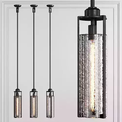 Restoration Hardware ARPEGE CAST GLASS CYLINDER PENDANT Black