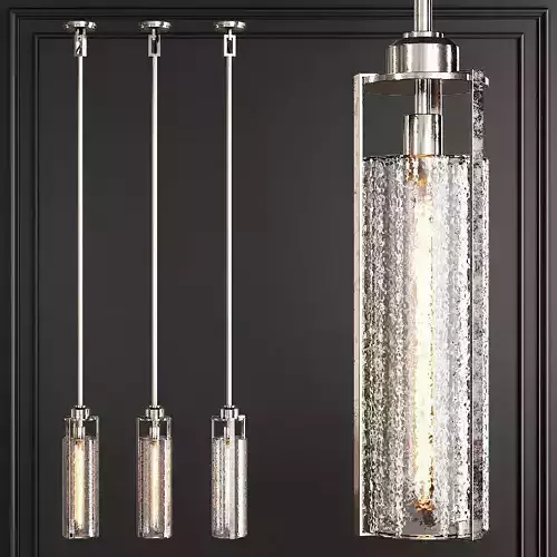Restoration Hardware ARPEGE CAST GLASS CYLINDER PENDANT Nickel