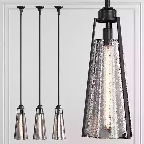 Restoration Hardware ARPEGE CAST GLASS FUNNEL PENDANT Black