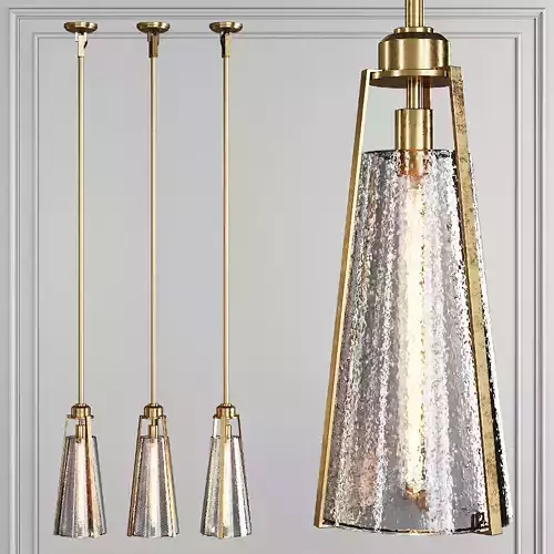 Restoration Hardware ARPEGE CAST GLASS FUNNEL PENDANT Brass