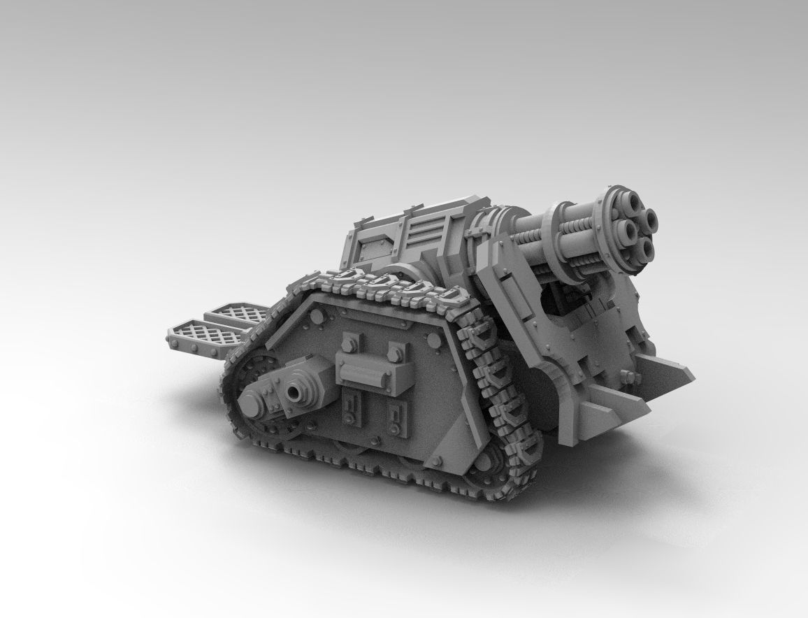 Legion Longsword Quadruple Mortar bundle with crates and shells 3D print model_1