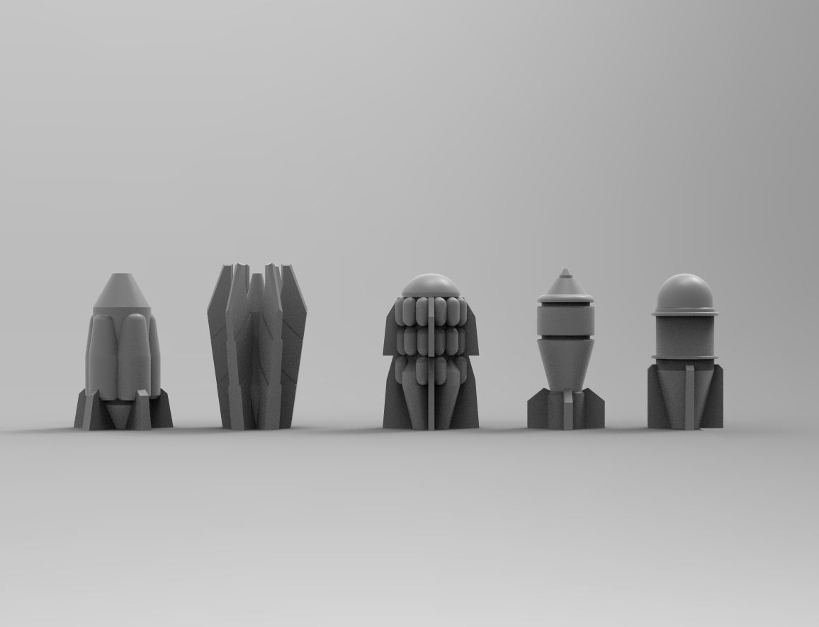 Legion Longsword Quadruple Mortar bundle with crates and shells 3D print model_15