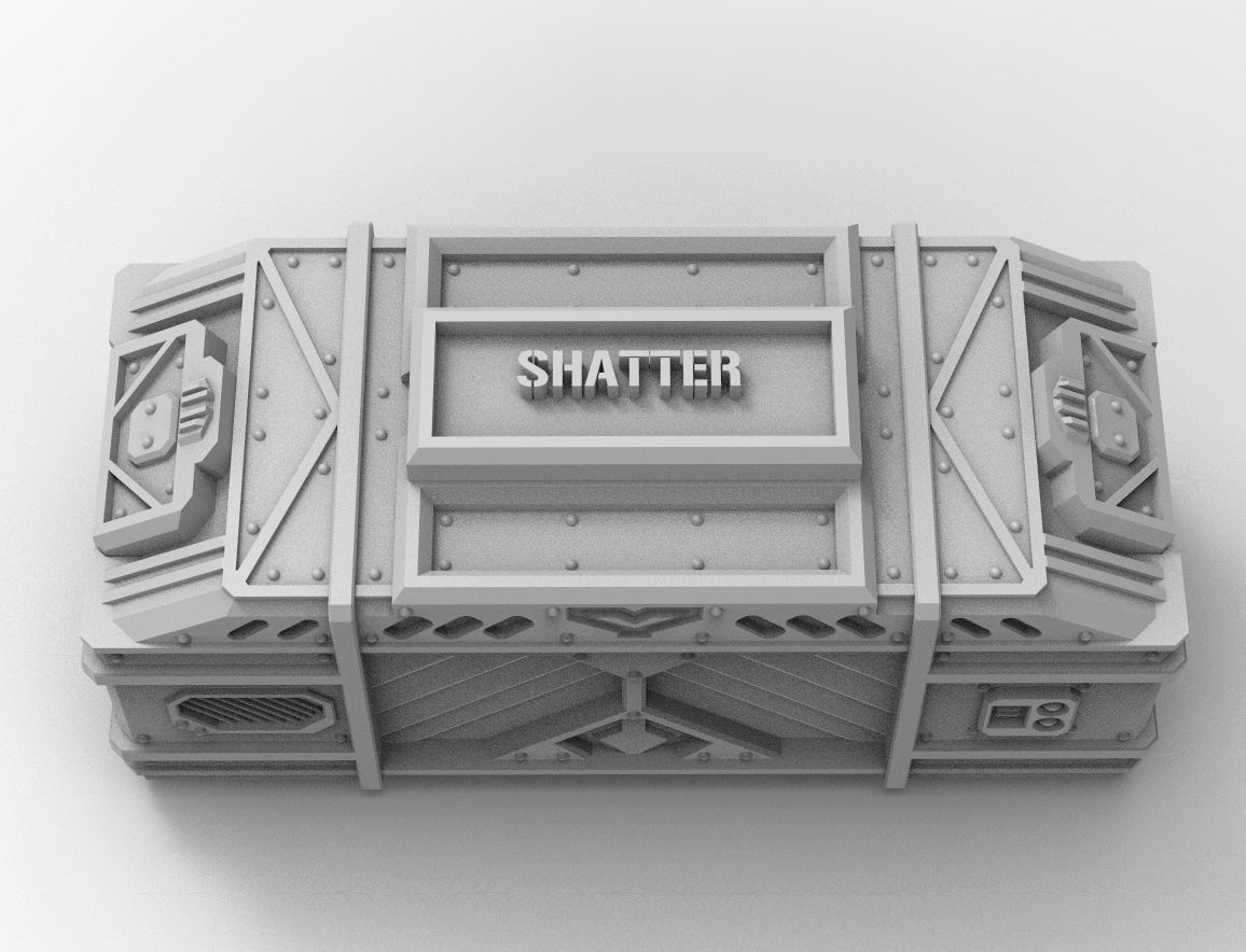 Legion Longsword Quadruple Mortar bundle with crates and shells 3D print model_11