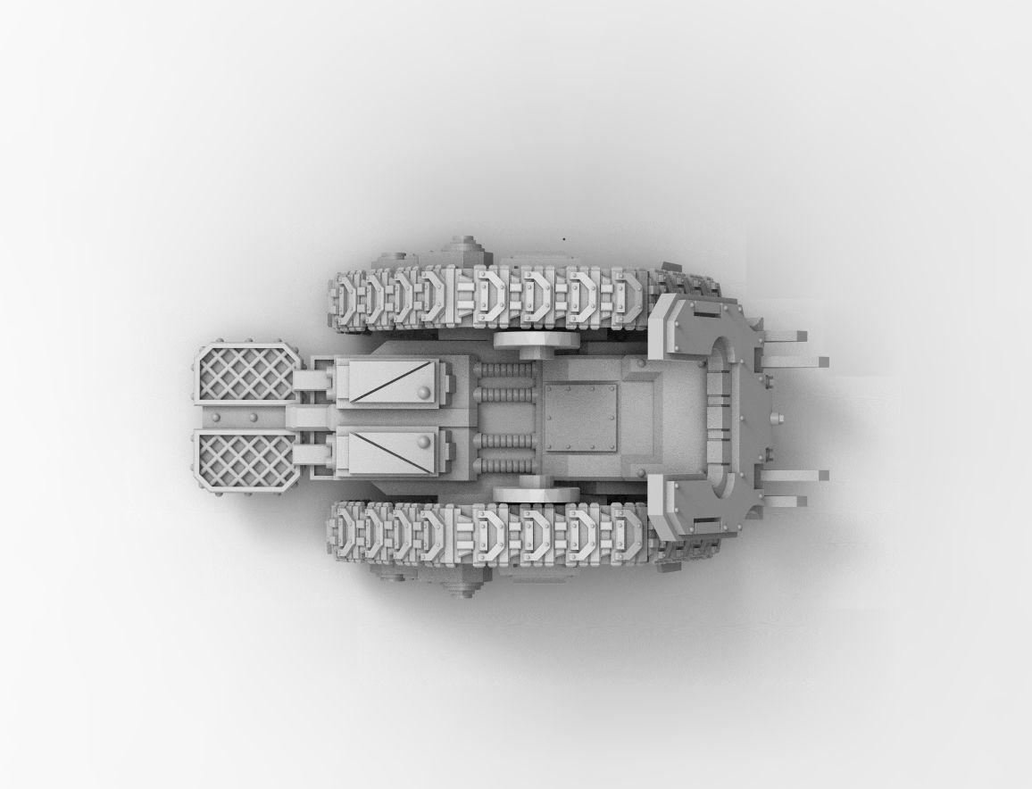 Legion Longsword Quadruple Mortar bundle with crates and shells 3D print model_5