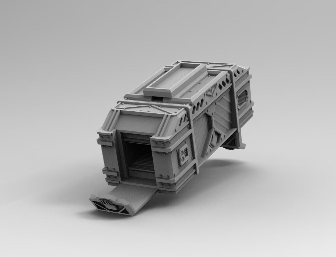 Legion Longsword Quadruple Mortar bundle with crates and shells 3D print model_8