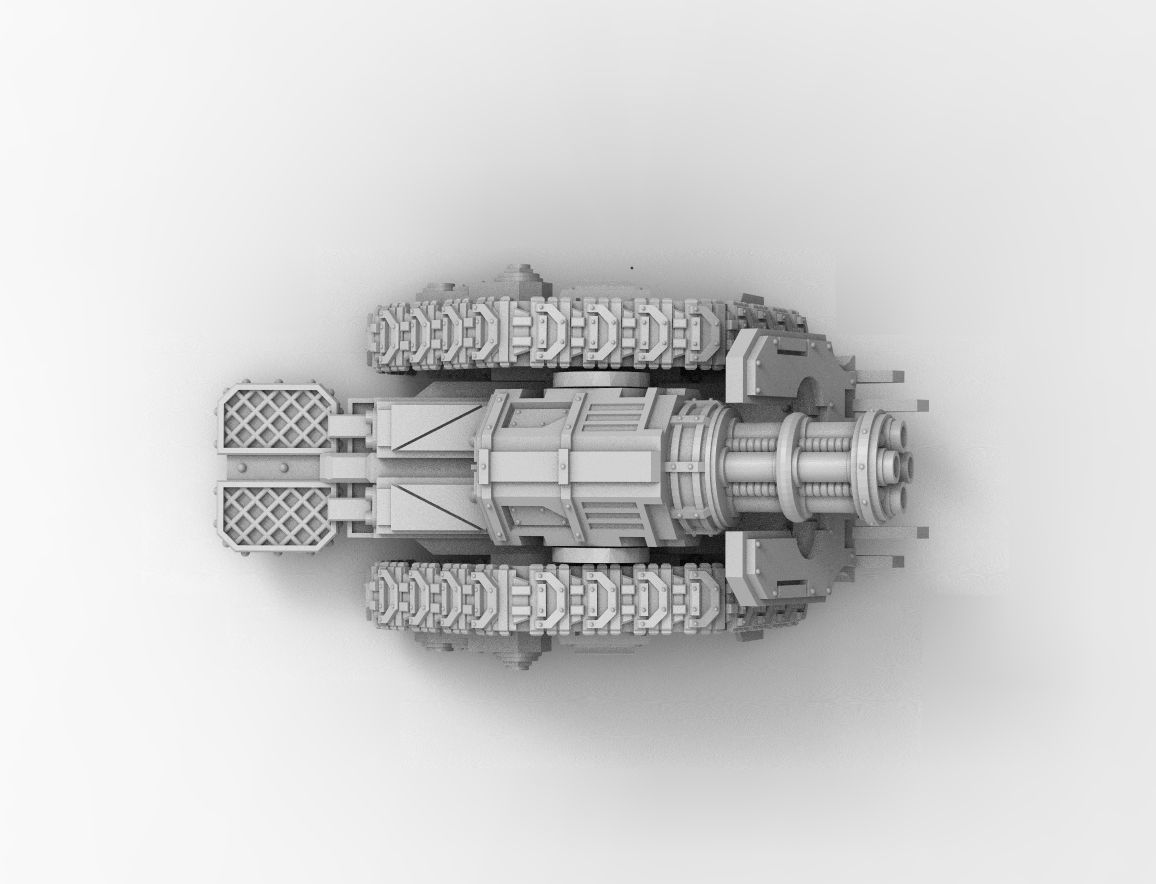 Legion Longsword Quadruple Mortar bundle with crates and shells 3D print model_4