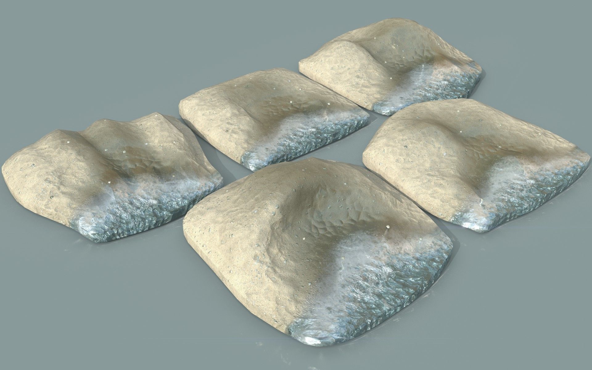 Sand Beaches Low-poly 3D model_1