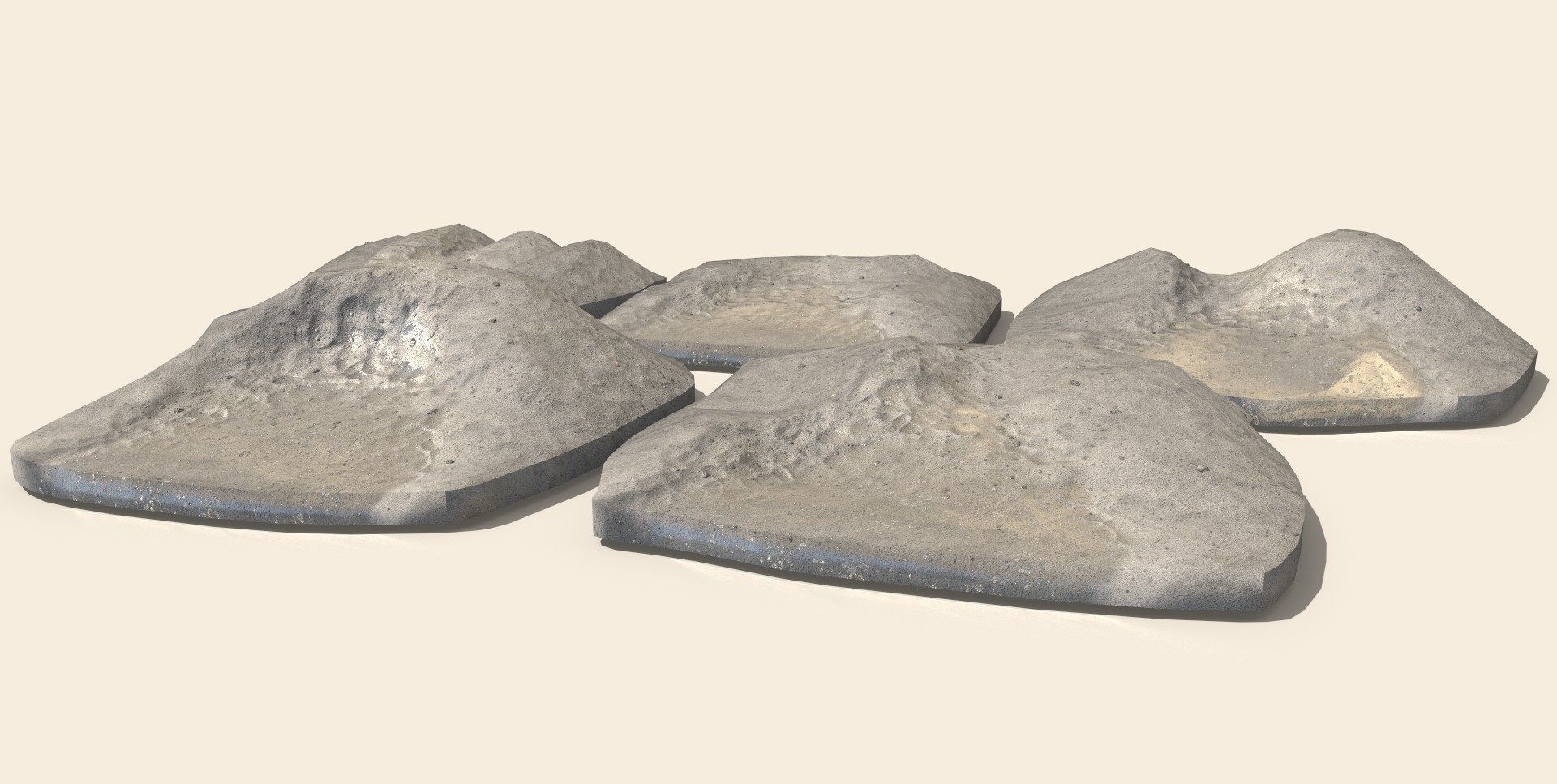 Sand Beaches Low-poly 3D model_8