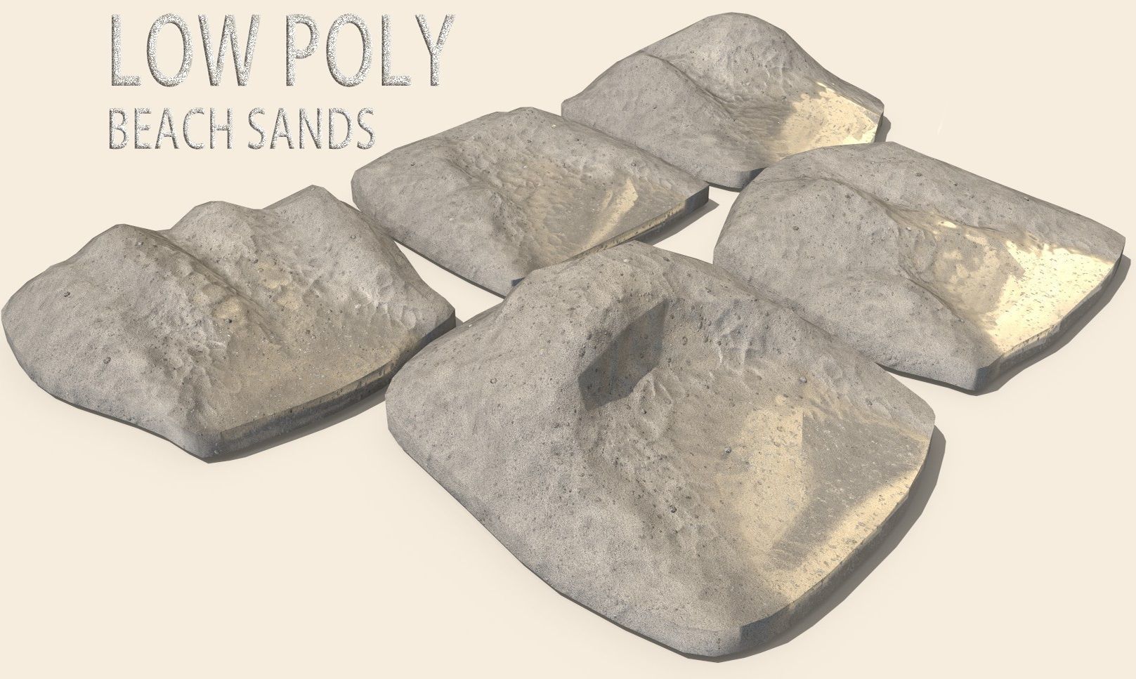 Sand Beaches Low-poly 3D model_4