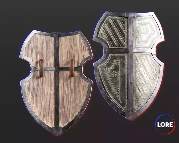 Medieval Noble Weapon Shield Low-poly 3D model