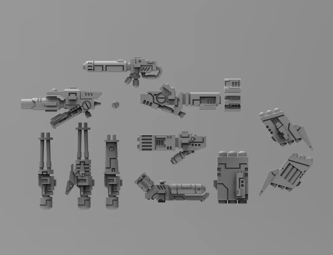 Greater Good crisis ranged weapon bits bundle 3D print model_0