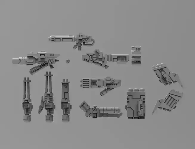 Greater Good crisis ranged weapon bits bundle 3D print model