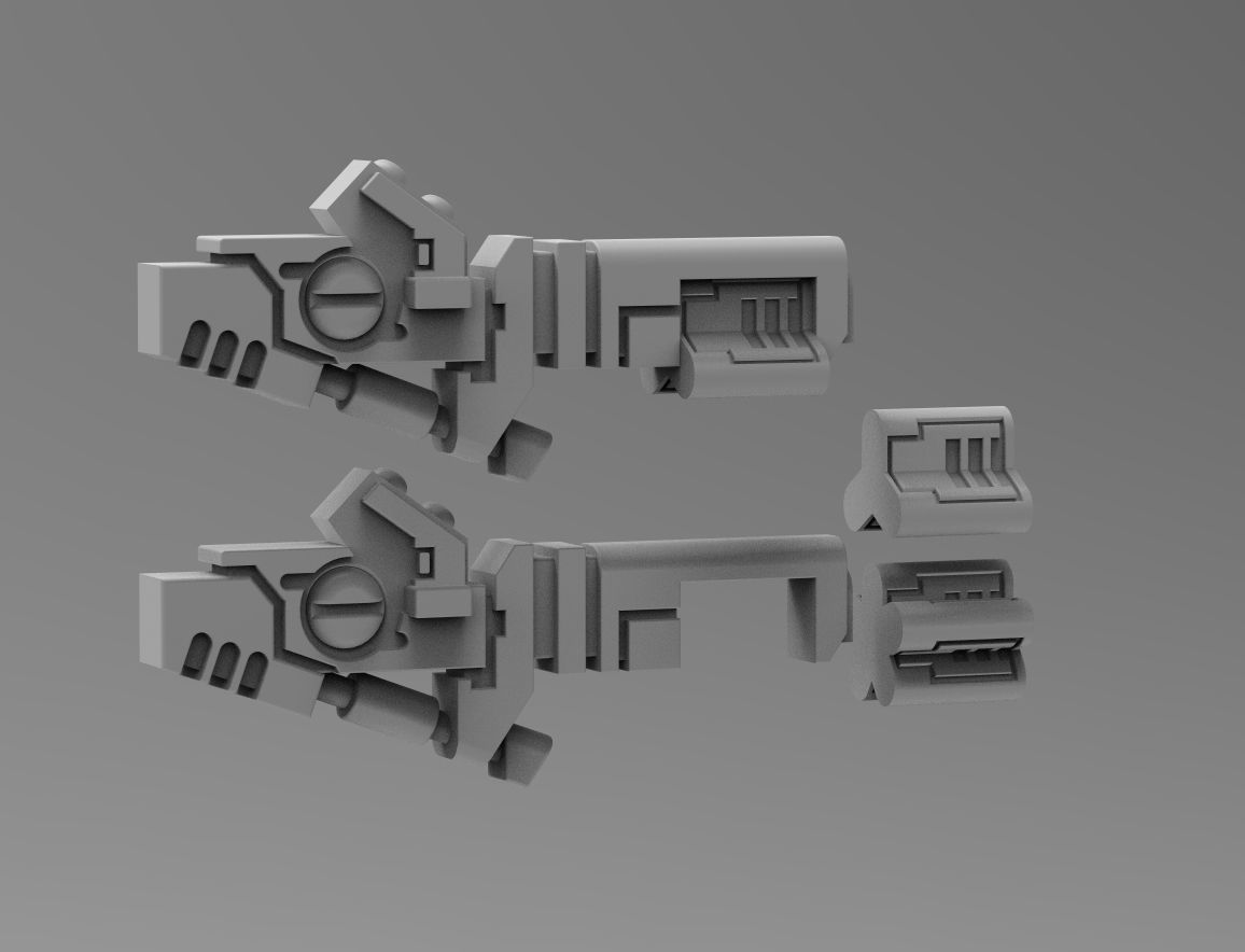 Greater Good crisis ranged weapon bits bundle 3D print model_5