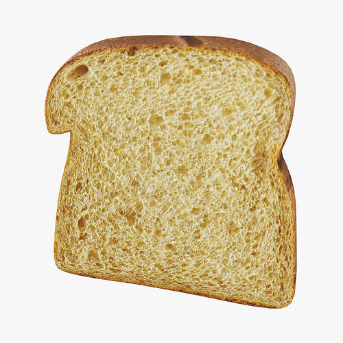 Whole Wheat Bread Slice Low-poly 3D model 3