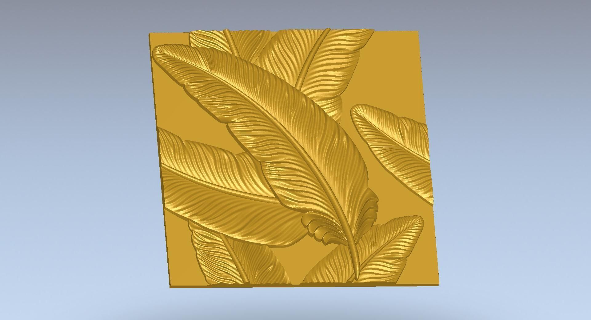 Feather 3D Model gold leaf 3D model_1