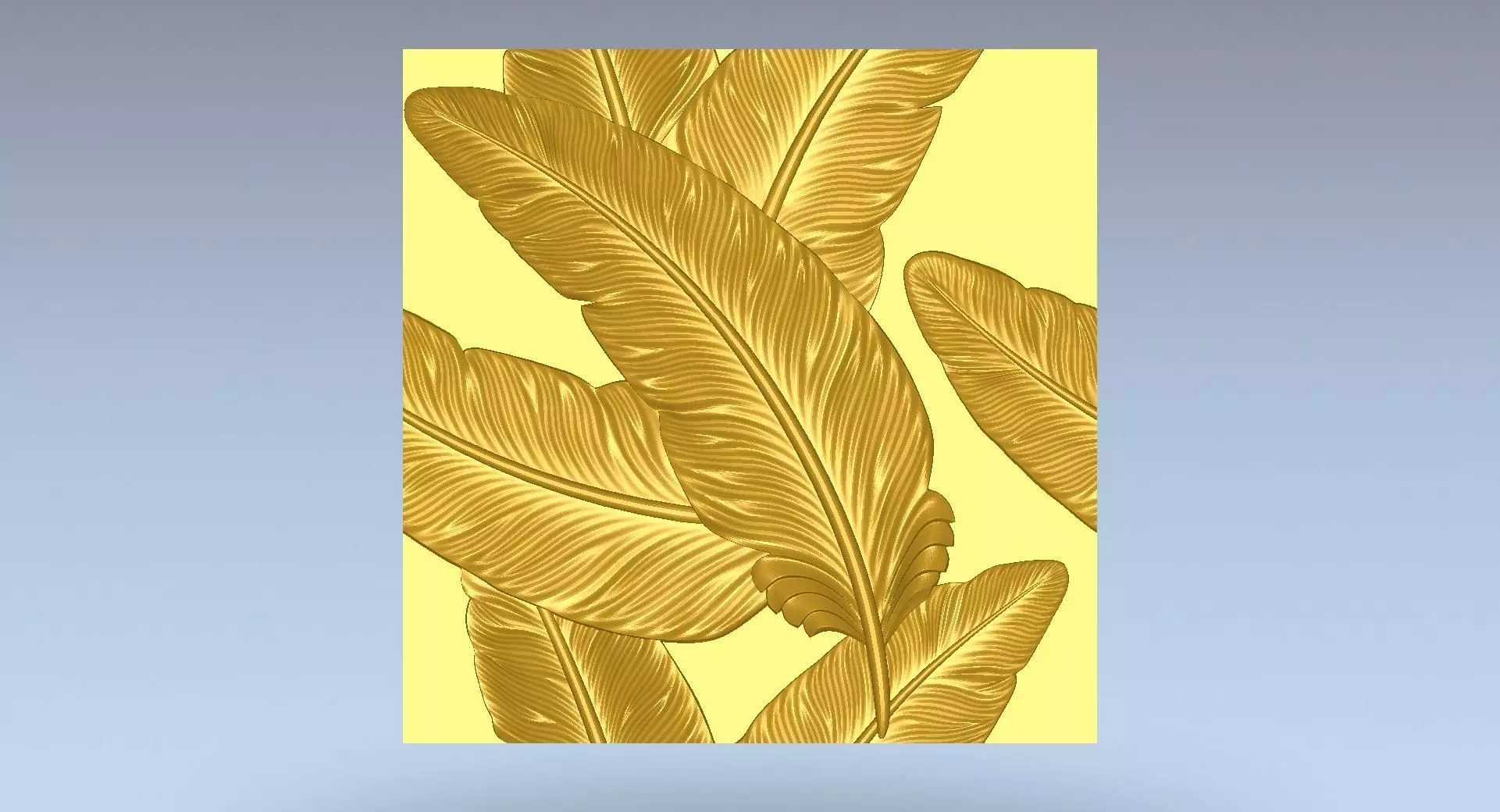 Feather 3D Model gold leaf 3D model_0