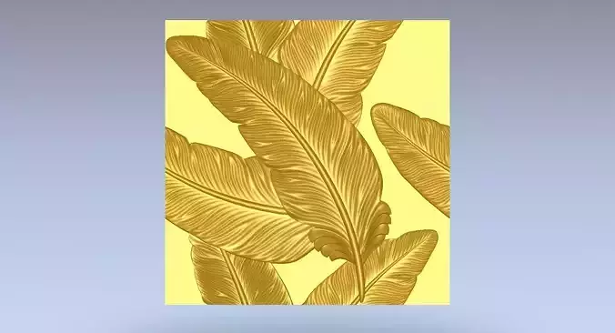 Feather 3D Model gold leaf