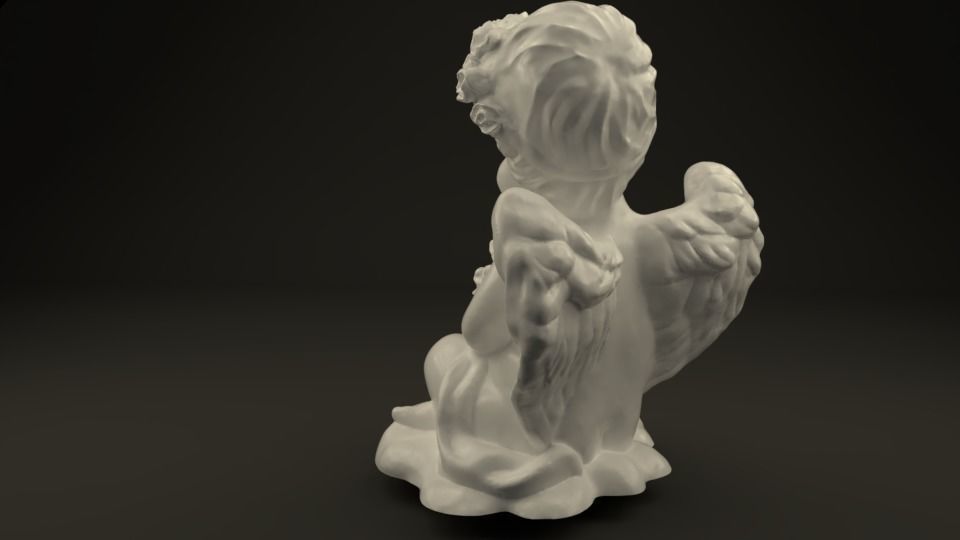Angel with roses 3D print model_5