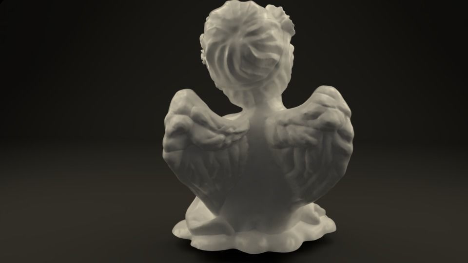 Angel with roses 3D print model_6
