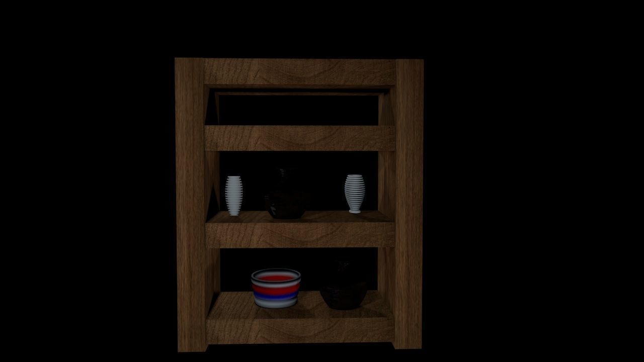 Vase shelf 3D model_3