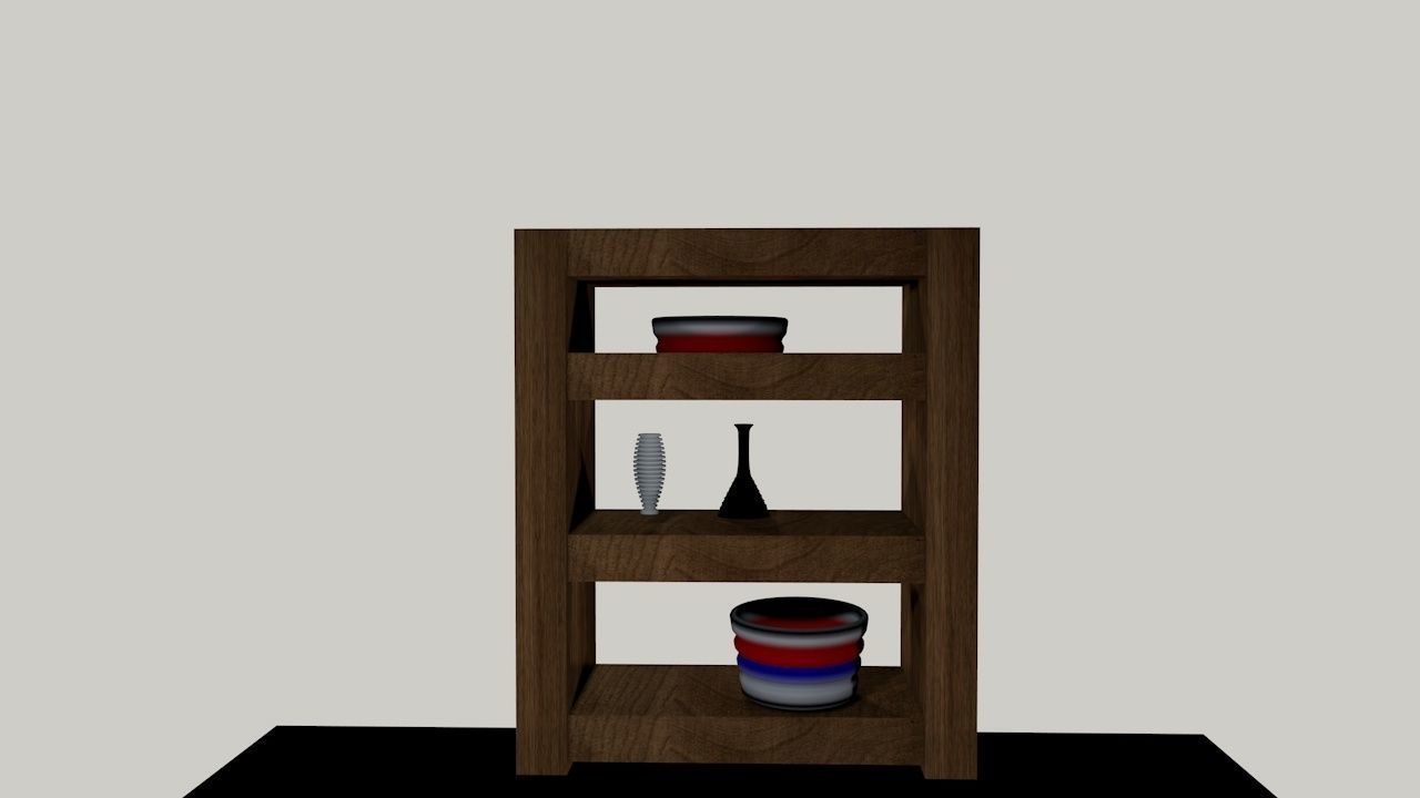 Vase shelf 3D model_2