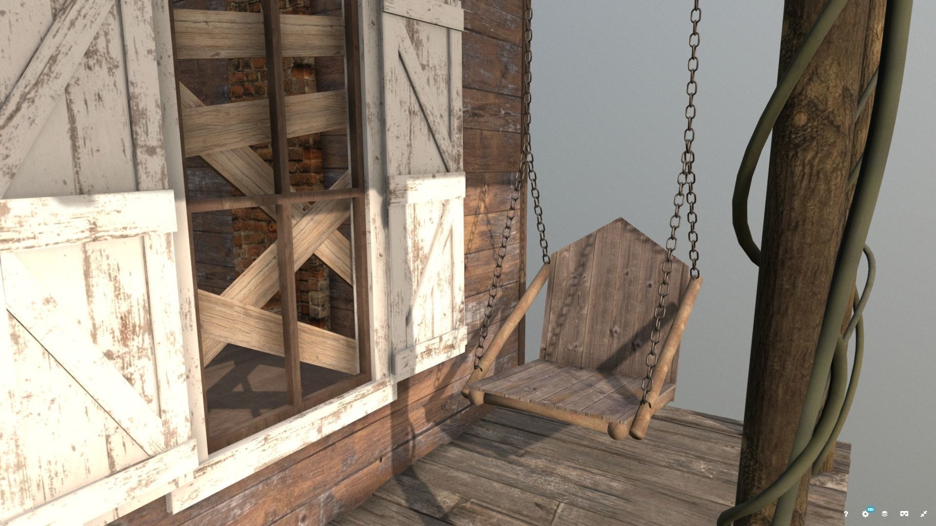 Evil Dead Cabin Low-poly 3D model_8