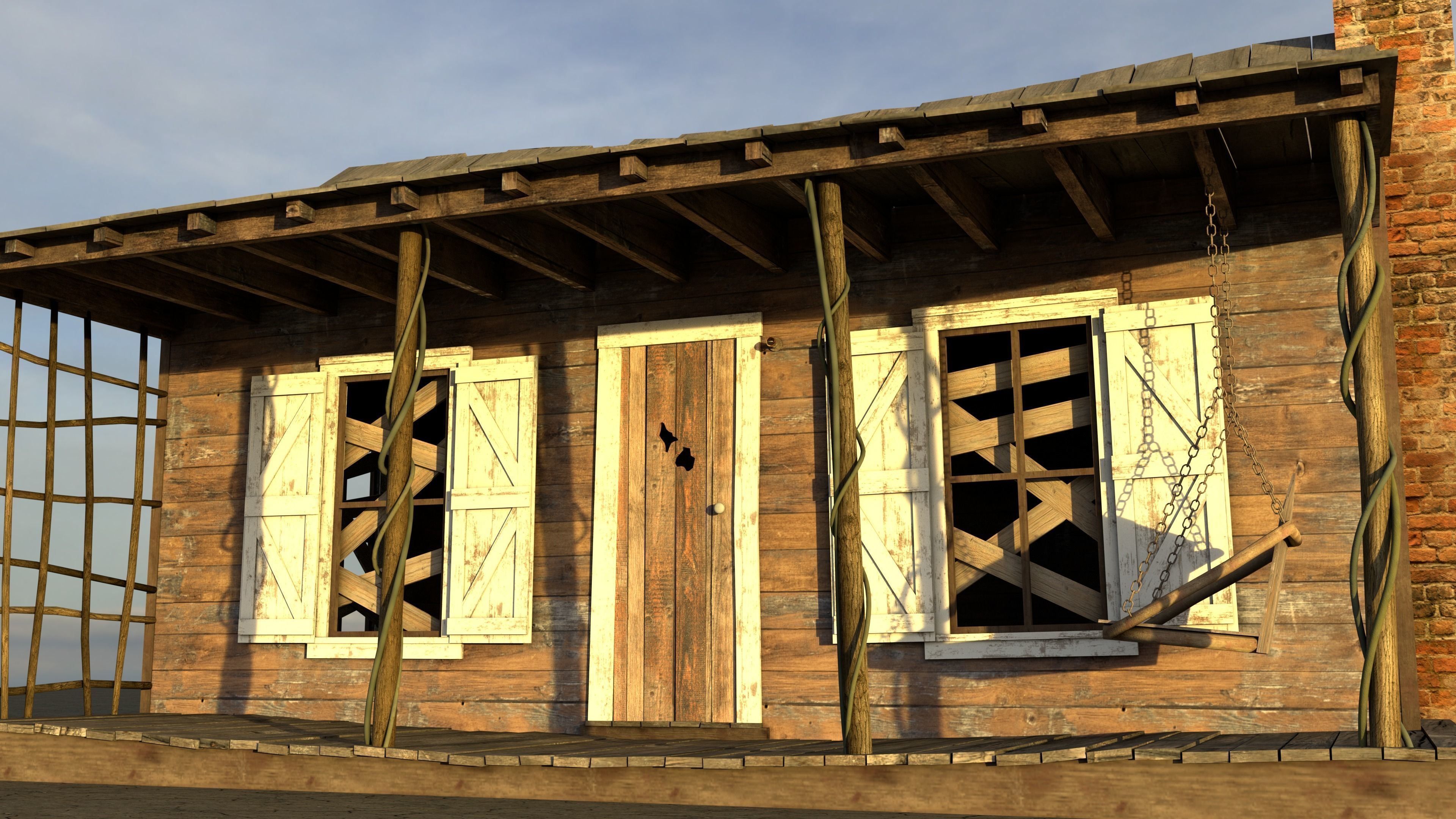 Evil Dead Cabin Low-poly 3D model_12