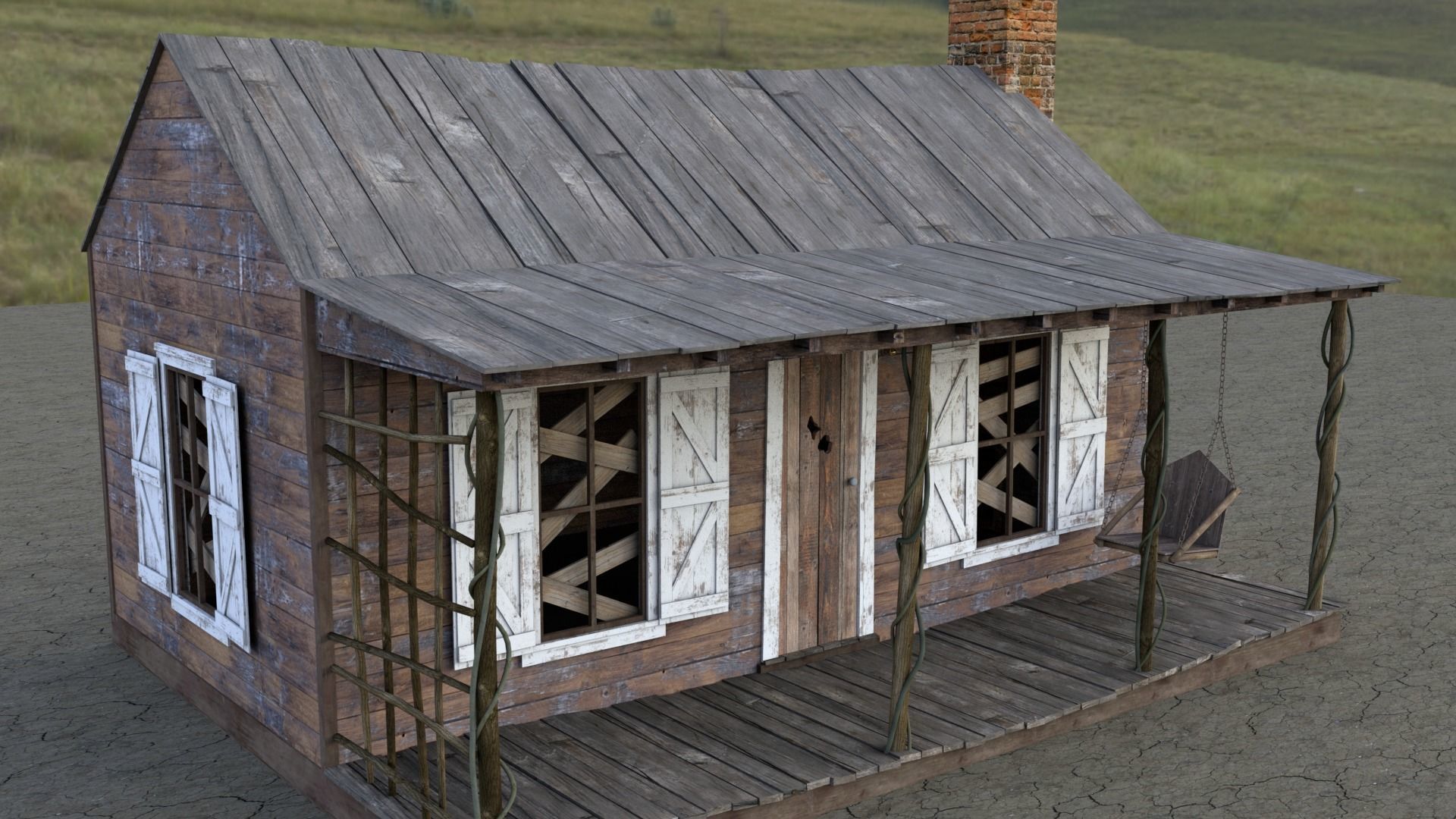 Evil Dead Cabin Low-poly 3D model_4