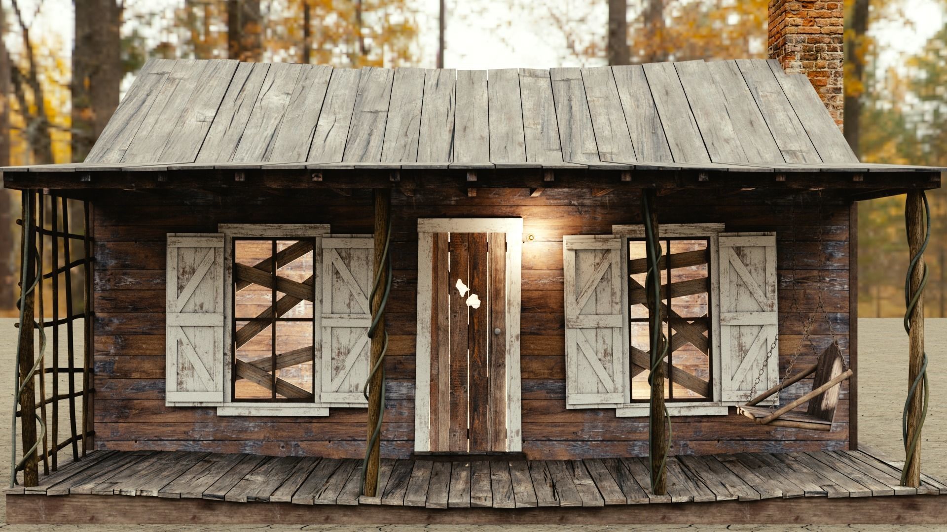 Evil Dead Cabin Low-poly 3D model_11