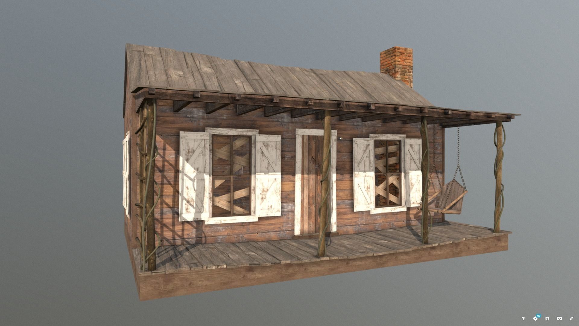 Evil Dead Cabin Low-poly 3D model_6